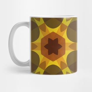 Retro Mandala Flower Yellow and Orange Mug